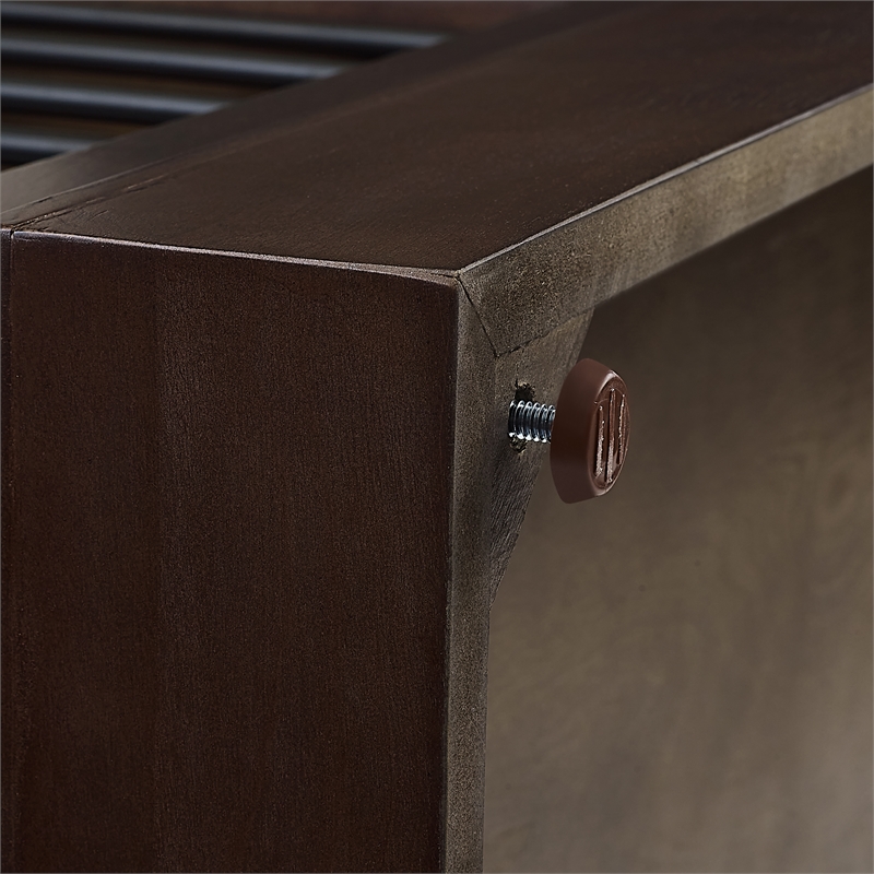 Pemberly Row Medium MDF Wood Credenza Pet Crate in Dark Brown