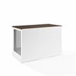 Pemberly Row Small Wood Credenza Dog Crate in White/Dark Brown