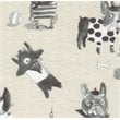 Pemberly Row Traditional Fabric French Bulldog Print Pet Bed in Cream