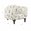 Pemberly Row Traditional Fabric French Bulldog Print Pet Bed in Cream
