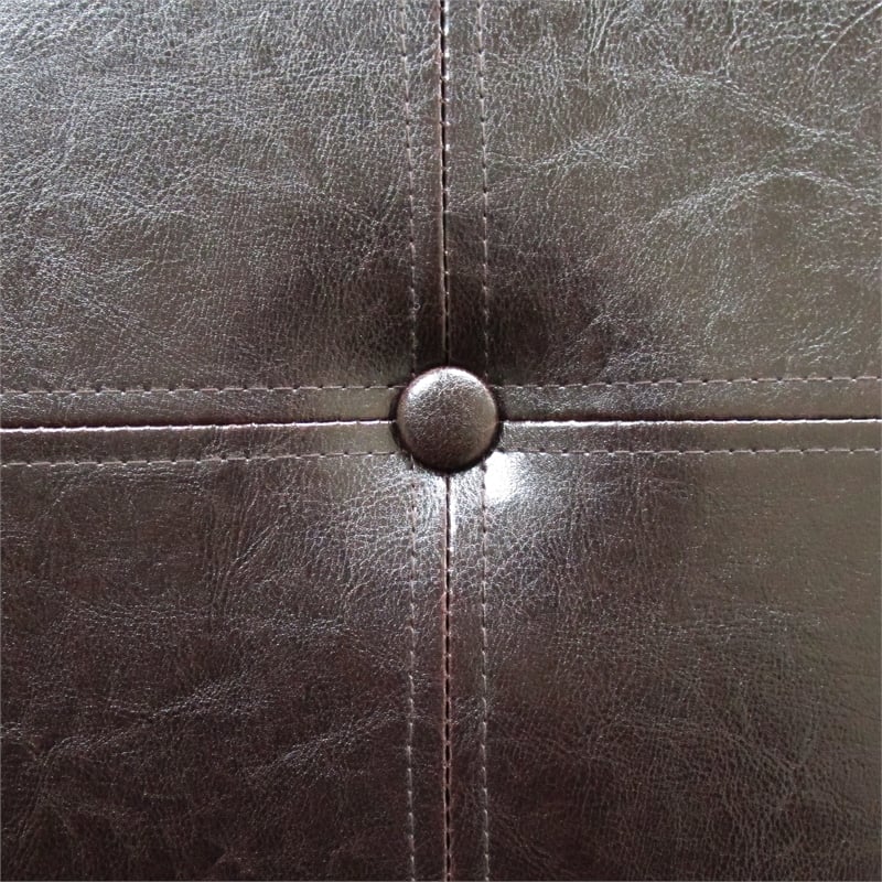 Pemberly Row Traditional Faux Leather Decorative Pet Bed Bench in Brown