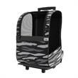Pemberly Row Contemporary Fabric Pet Carrier Trolley for Travel in Black