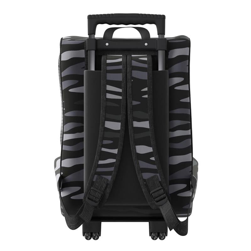 Pemberly Row Contemporary Fabric Pet Carrier Trolley for Travel in Black