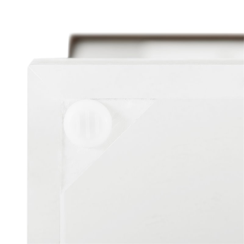 Pemberly Row Traditional Wood Medium Credenza Pet Crate in White / Brown