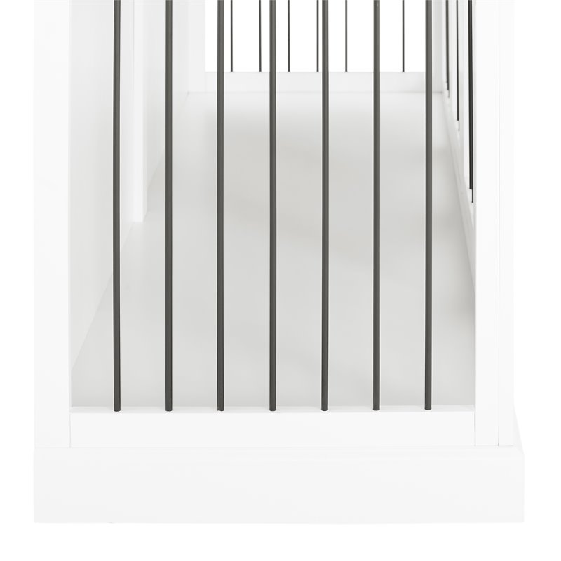 Pemberly Row Traditional Wood Medium Credenza Pet Crate in White / Brown