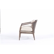 Pemberly Row Mid-Century Cane Frame Linen Fabric Accent Chair in Beige