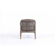 Pemberly Row Mid-Century Cane Frame Linen Fabric Accent Chair in Beige