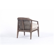 Pemberly Row Mid-Century Cane Frame Linen Fabric Accent Chair in Beige