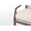 Pemberly Row Mid-Century Cane Frame Linen Fabric Accent Chair in Beige