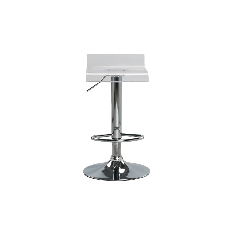 Pemberly Row Low Back Height Adjustable Clear Bar Stool (Set of 2)