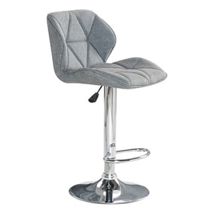 Pemberly Row Gray Adjustable Height Swivel Barstool (Set of 2)