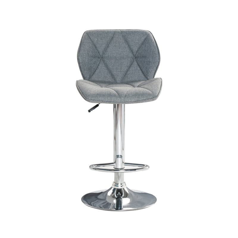 Pemberly Row Gray Adjustable Height Swivel Barstool (Set of 2)