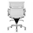 Pemberly Row White Faux Leather Executive Full Back Office Chair