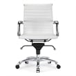 Pemberly Row White Faux Leather Executive Full Back Office Chair