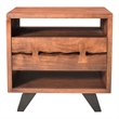Pemberly Row Transitional Solid Acacia Wood Nightstand in Brown