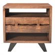 Pemberly Row Transitional Solid Acacia Wood Nightstand in Brown