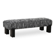 Pemberly Row Contemporary Upholstered Fabric Bench with Iron Legs in Black
