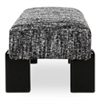 Pemberly Row Contemporary Upholstered Fabric Bench with Iron Legs in Black