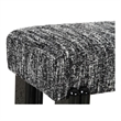 Pemberly Row Contemporary Upholstered Fabric Bench with Iron Legs in Black