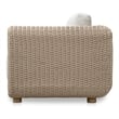Pemberly Row Natural Rattan Frame Sofa with Fabric Upholstered Cushions