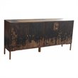 Pemberly Row Contemporary 2-Drawer Solid Mango Wood Sideboard in Black