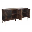 Pemberly Row Contemporary 2-Drawer Solid Mango Wood Sideboard in Black