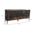 Pemberly Row Contemporary 2-Drawer Solid Mango Wood Sideboard in Black