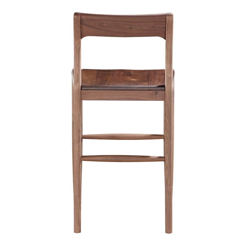 Pemberly Row Contemporary Solid Wood Frame Counter Stool in Brown