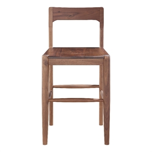 Pemberly Row Contemporary Solid Wood Frame Counter Stool in Brown
