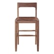 Pemberly Row Contemporary Solid Wood Frame Counter Stool in Brown