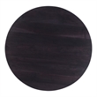 Pemberly Row Circular Solid Acacia Wood Coffee Table in Black