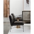 Pemberly Row Aluminum Side Table with Granite Top in Brass/Black