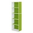 Pemberly Row Engineered Wood 5-Tier Reversible Open Shelf Bookcase in Green