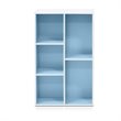 Pemberly Row Engineered Wood 5-Cube Reversible Open Shelf in White/Light Blue