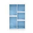 Pemberly Row Engineered Wood 5-Cube Reversible Open Shelf in White/Light Blue