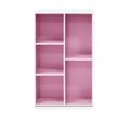 Pemberly Row Engineered Wood 5-Cube Reversible Open Shelf in White/Pink