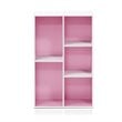 Pemberly Row Engineered Wood 5-Cube Reversible Open Shelf in White/Pink