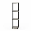 Pemberly Row Turn-N-Tube Wood 4-Tier Corner Display Rack in Oak Gray/Black