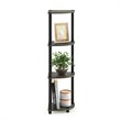 Pemberly Row Turn-N-Tube Wood 4-Tier Corner Display Rack in Oak Gray/Black