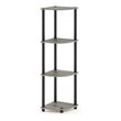 Pemberly Row Turn-N-Tube Wood 4-Tier Corner Display Rack in Oak Gray/Black