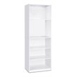 Pemberly Row Engineered Wood Simple Home 5-Shelf Bookcase in White
