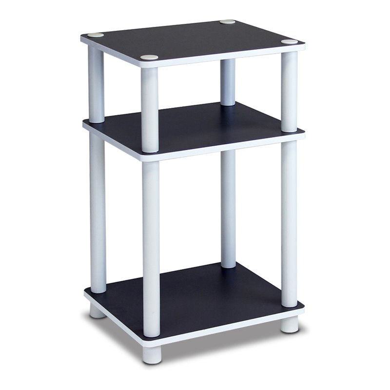 Pemberly Row Turn-N-Tube Engineered Wood 3-Tier End Table in White