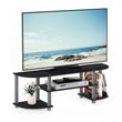 Pemberly Row Turn-S-Tube Black Wood TV Entertainment Center for TV up to 42