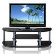 Pemberly Row Turn-S-Tube Black Wood TV Entertainment Center for TV up to 42