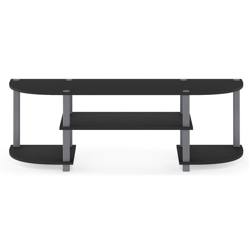 Pemberly Row Turn-S-Tube Black Wood TV Entertainment Center for TV up to 42