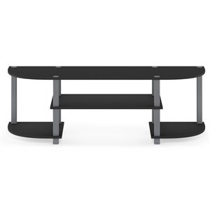 Pemberly Row Turn-S-Tube Black Wood TV Entertainment Center for TV up to 42&quot