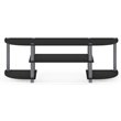 Pemberly Row Turn-S-Tube Black Wood TV Entertainment Center for TV up to 42