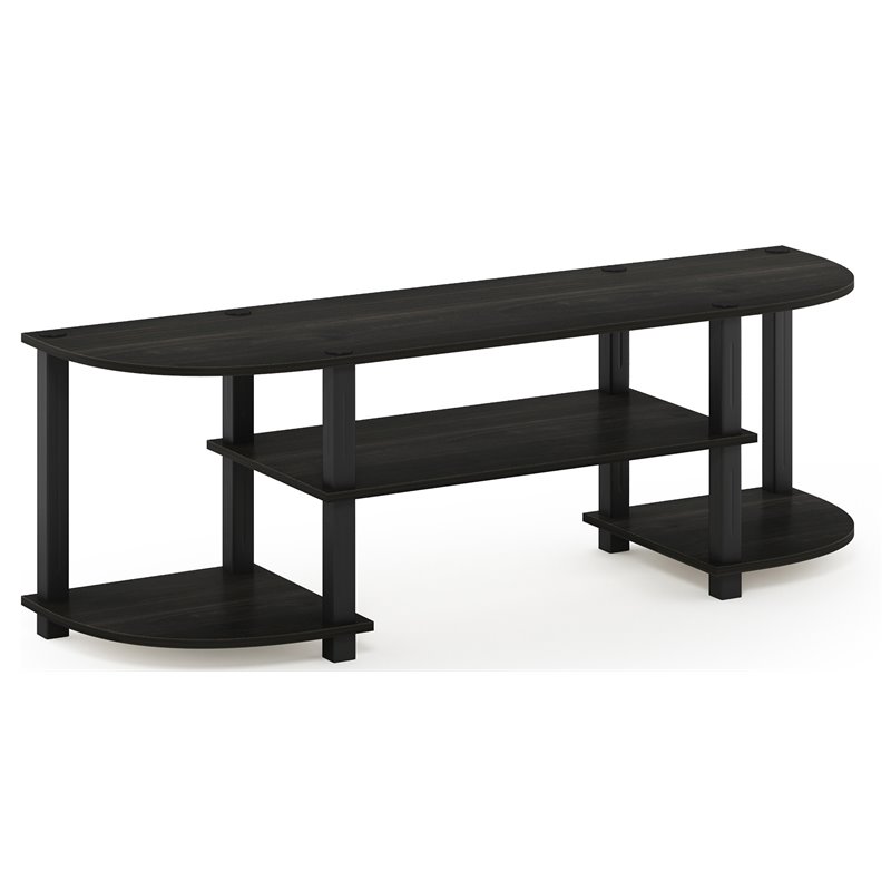 Pemberly Row Turn-S-Tube Espresso Wood TV Entertainment Center for TV up to 55