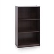 Pemberly Row Engineered Wood 3-Tier Bookcase Storage Shelves in Dark Brown