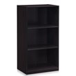 Pemberly Row Engineered Wood 3-Tier Bookcase Storage Shelves in Dark Walnut